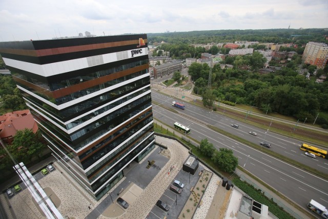 Katowice z dachu biurowców Silesia Business Park