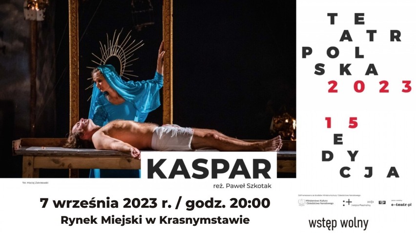 Plenerowy spektakl „Kaspar” na rynku miejskim w Krasnymstawie 