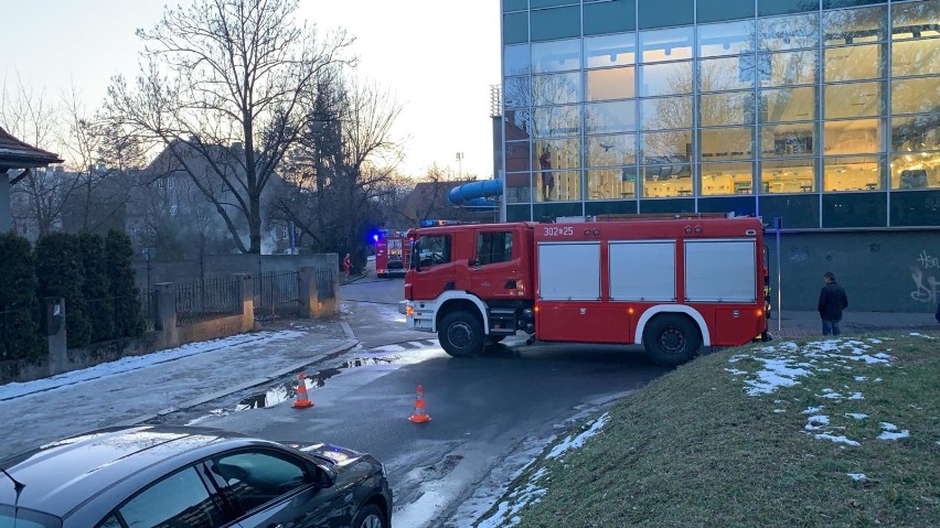 Dwa zastępy strażaków gasiły pożar vana marki Kia na...