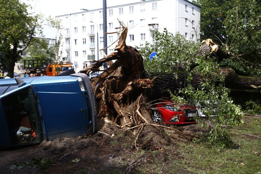 Paraliż Warszawy po nawałnicy. Połamane drzewa, zablokowane drogi i zerwane trakcje [ZDJĘCIA]