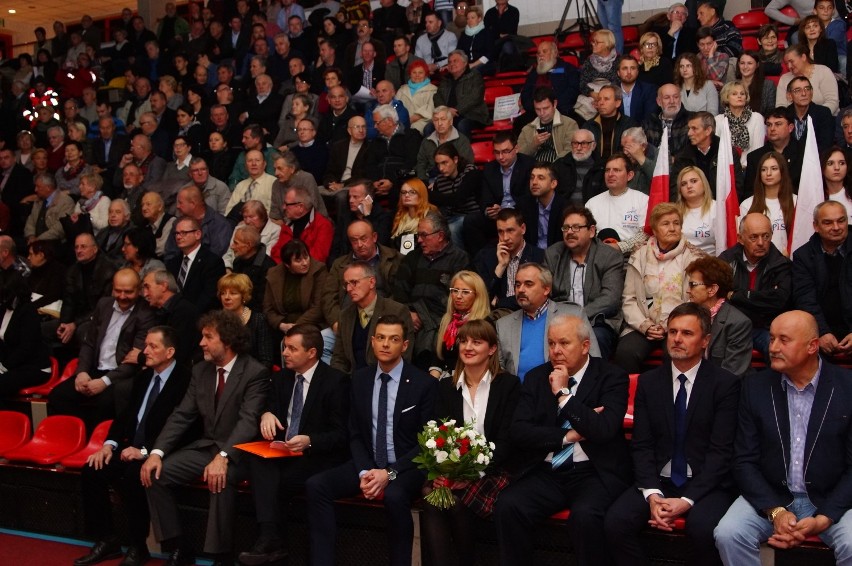 Jarosław Kaczyński na konwencji wyborczej PiS w Kaliszu