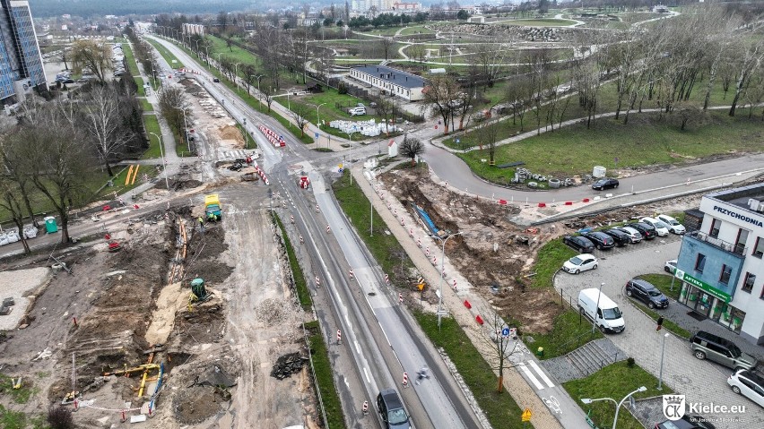 Nowe ulice powstają przy Świętokrzyskim Centrum Onkologii. Zobacz zachwycające zdjęcia z drona 