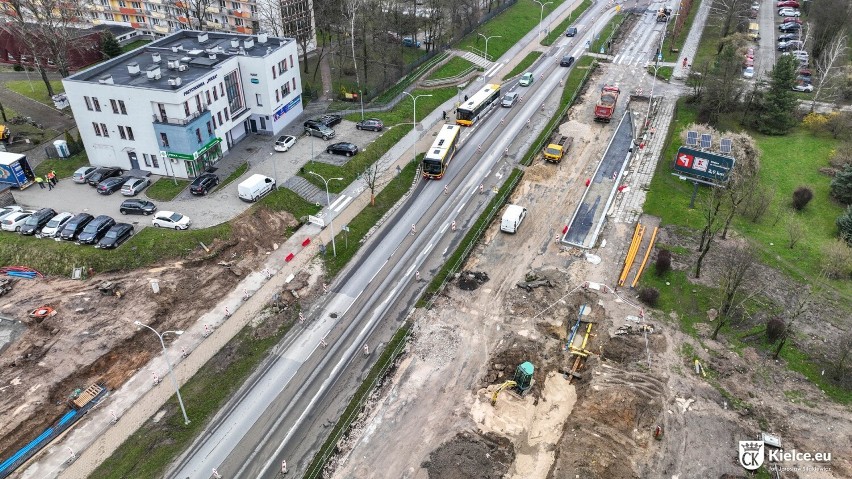Nowe ulice powstają przy Świętokrzyskim Centrum Onkologii. Zobacz zachwycające zdjęcia z drona 