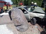 Wypadek w Pieraniu. Samochód uderzył w ogrodzenie posesji. Zobaczcie zdjęcia