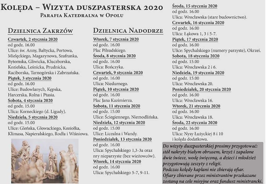 Kolęda 2020 Opole. Kiedy ksiądz przyjdzie z wizytą duszpasterską