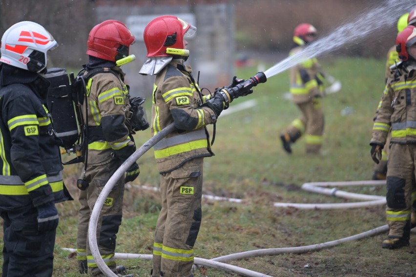 Pożar budynku przy ul. Skowronkowej w Grudziądzu