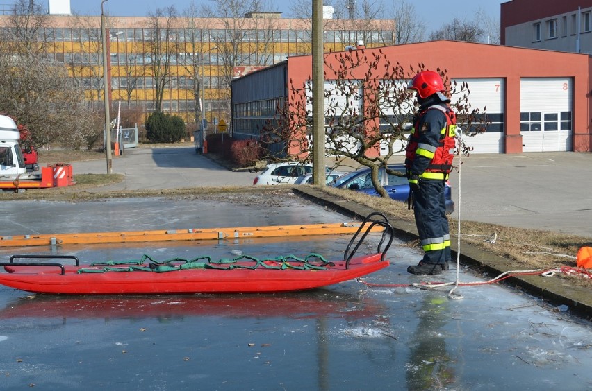 Głogowscy strażacy ćwiczyli akcje ratunkowe na lodzie