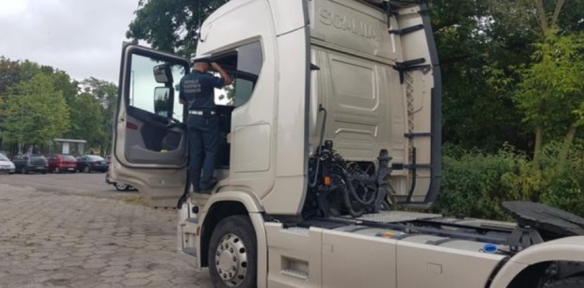 Funkcjonariusze Inspekcji Transportu Drogowego kontrolują samochody ciężarowe na terenie powiatu tomaszowskiego [zdjęcia]