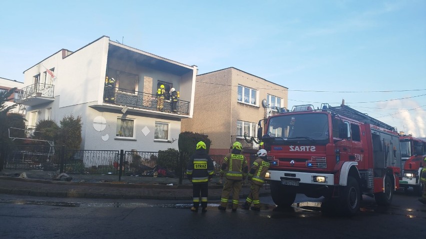 Pożar domu jednorodzinnego na ulicy Jaśminowej w Mysłowicach