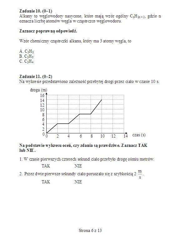 EGZAMIN GIMNAZJALNY 2013. Test przyrodniczy [ARKUSZ dla osób upośledzonych, ODPOWIEDZI wkrótce]