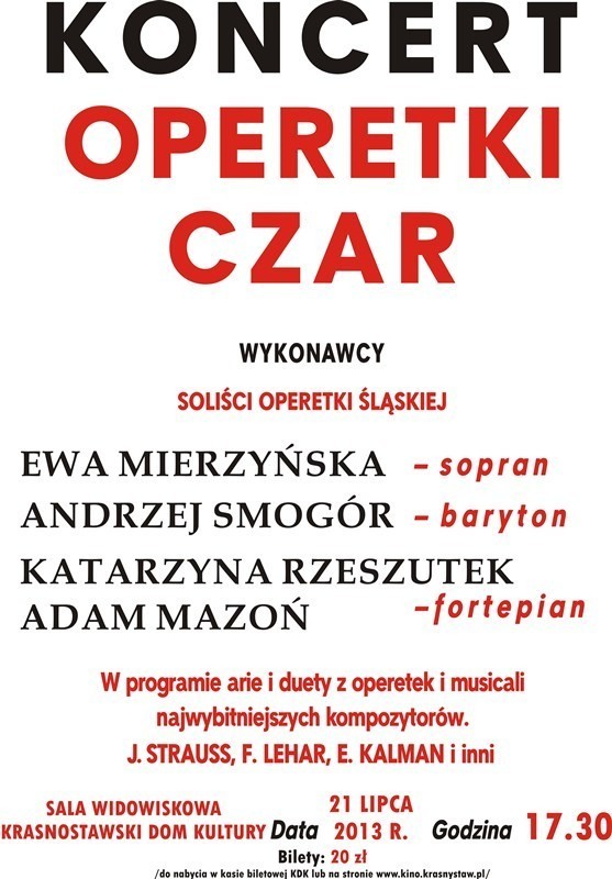 Zapraszamy na operetkę w Krasnymstawie