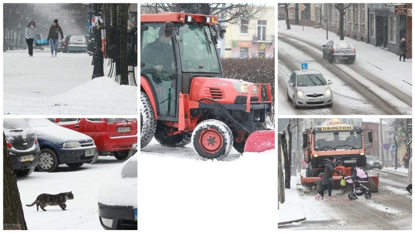 Atak zimy we Włocławku. Na ulice wyjechały odśnieżarki, w ruch poszły łopaty do śniegu [zdjęcia]