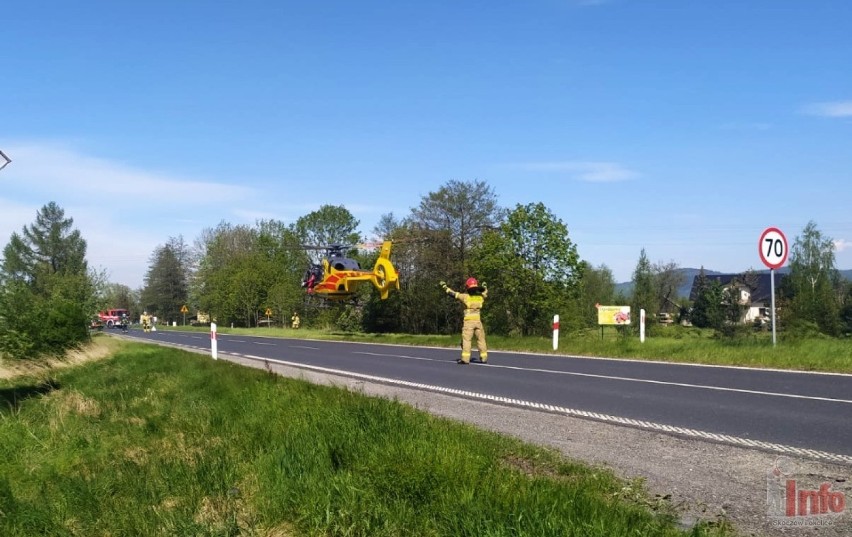 Wypadek motocyklisty w Ustroniu. Na miejscu lądował helikopter LPR