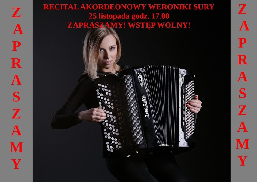 Zapraszamy na recital akordeonowy Weroniki Sury