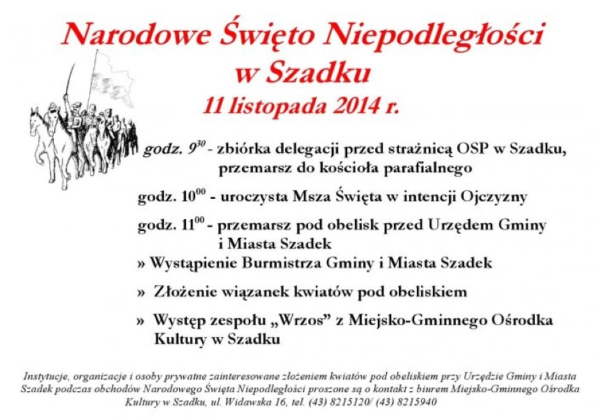 Święto Niepodległości - obchody w powiecie zduńskowolskim