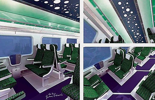 Propozycja projektantów - tak ma wyglądać wewnątrz pociąg ELF