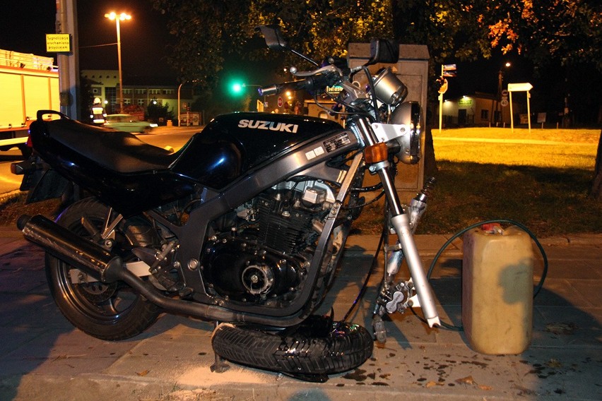 Wypadek motocyklistki w Nowosolnej