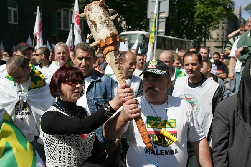 Pikieta górników w Katowicach