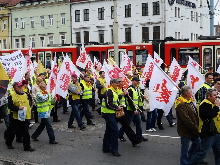 Protest związkowców Energi