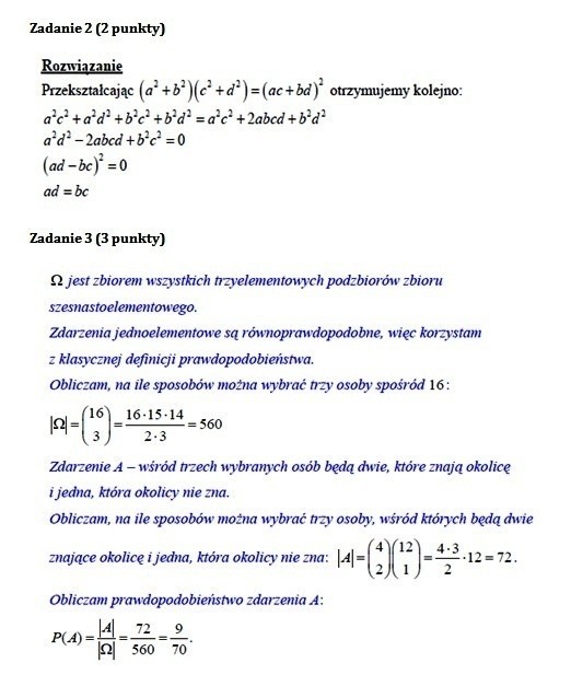 Matura 2012: Test z matematyki - odpowiedzi