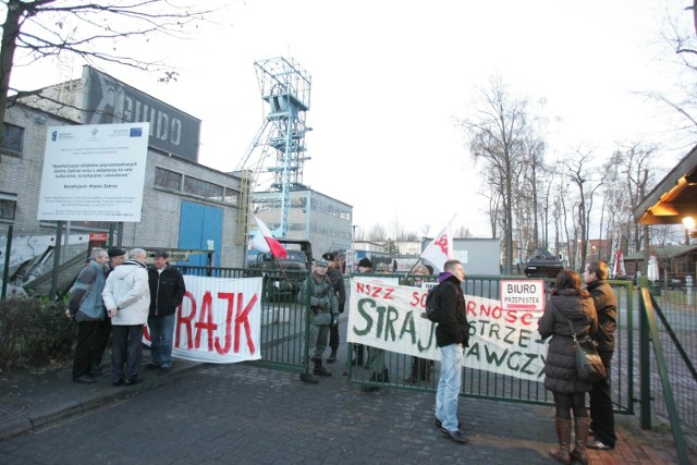 Inscenizacja strajku w kopalni Guido w Zabrzu