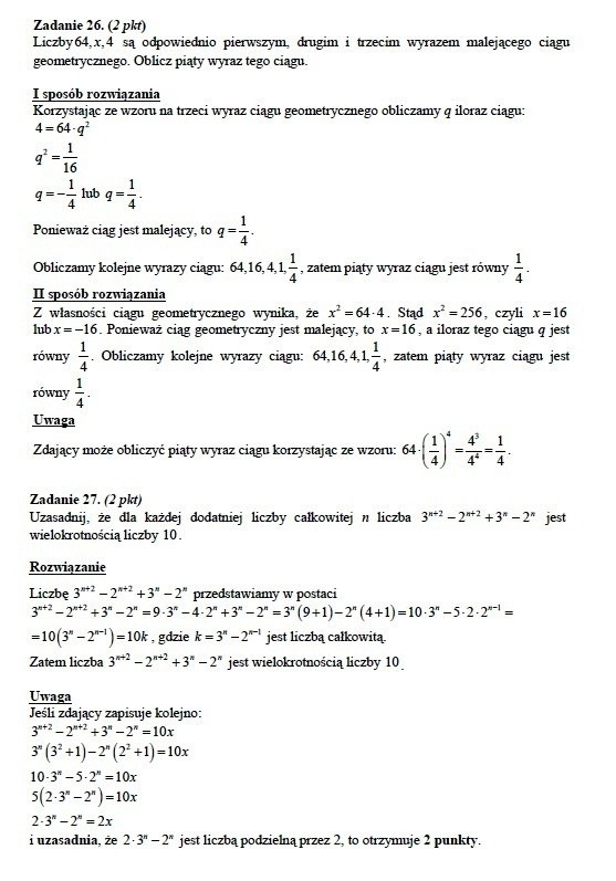 Próbna matura 2012: Test z matematyki i ODPOWIEDZI