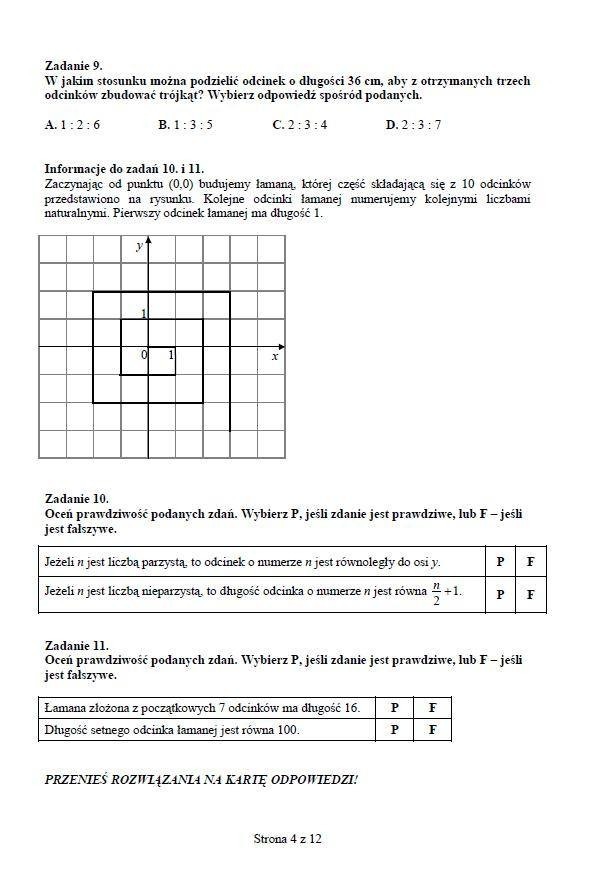 Próbny egzamin gimnazjalny 2013 z CKE [cz. matematyczno-przyrodnicza] ARKUSZE, ODPOWIEDZI