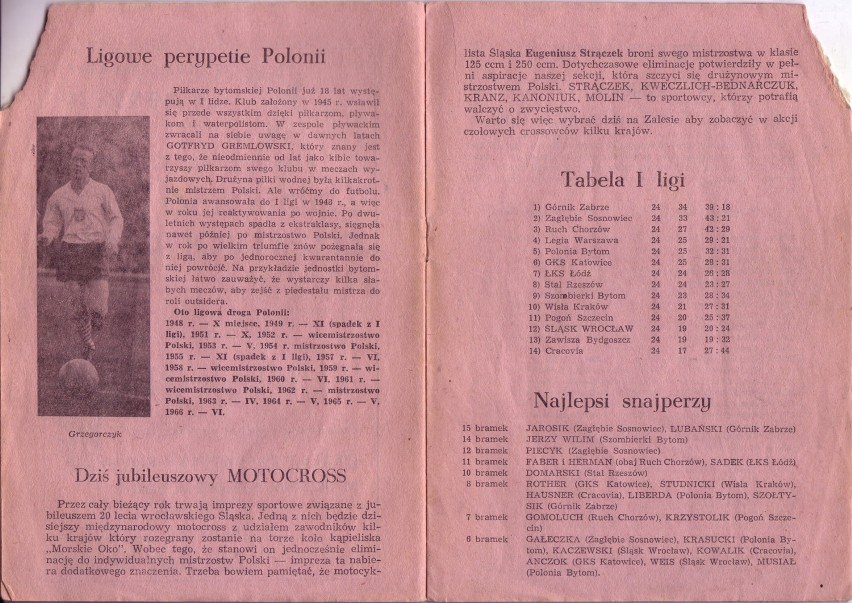 Wygrzebane z szuflady: Programy meczów Śląska z lat 60. (ZOBACZ KONIECZNIE)