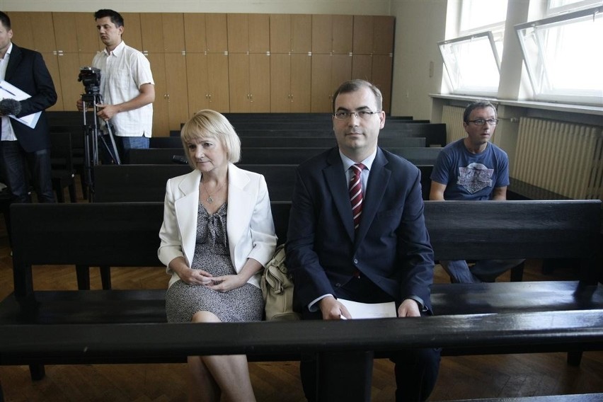 Andrzej Jaworski i Jolanta Szczypińska w czasie procesu...