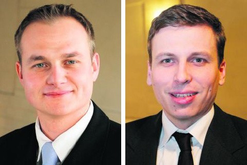 Jakub Bator, były radny miejski z PiS (z lewej); Łukasz Osmenda, były radny PO
