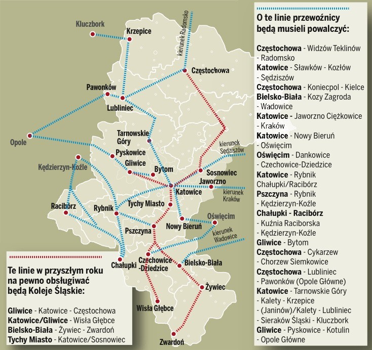 Koleje Śląskie: nowe linie i nowe pociągi! [MAPA POŁĄCZEŃ]