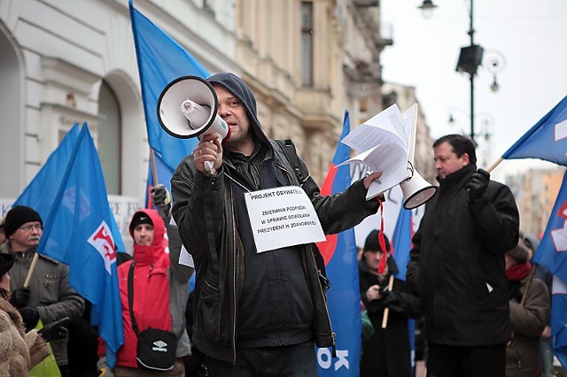 Jeden z ulicznych protestów przeciw prezydent Łodzi Hannie Zdanowskiej.