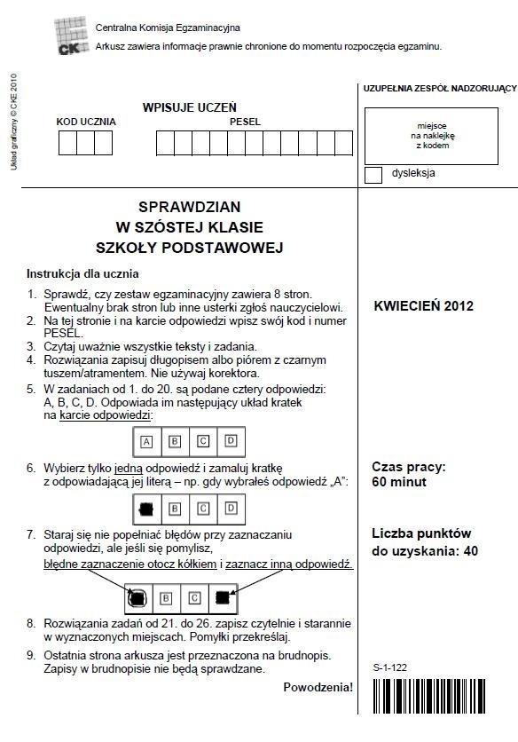 STRONA 1 TESTU