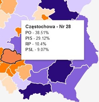 Wyniki wyborów 2011: Województwo śląskie dla PO 44,3 proc. [INFOGRAFIKI] 