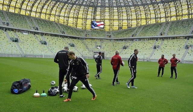 Pierwszy trening zawodników Lechii na stadionie PGE Arena