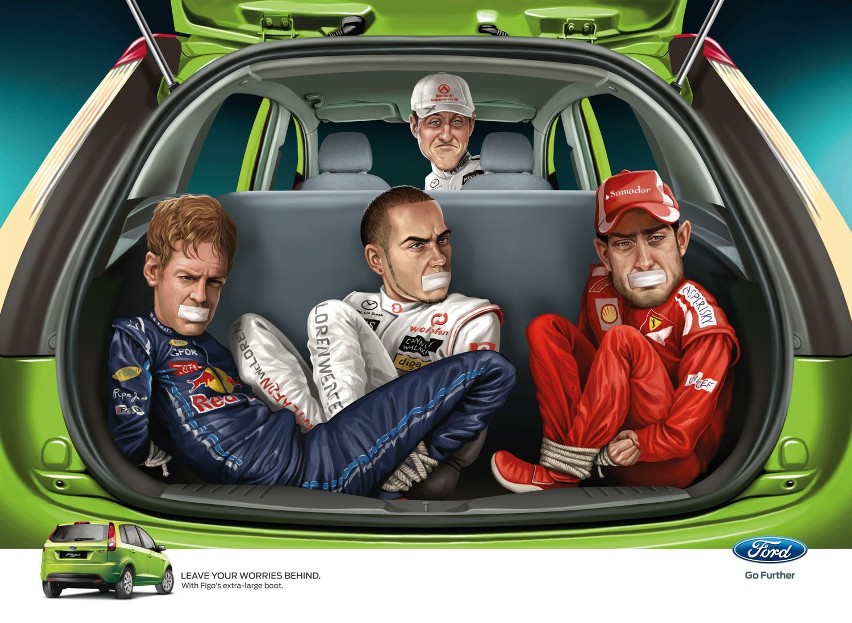 Plakat Forda Figo z Michaelem Schumacherem