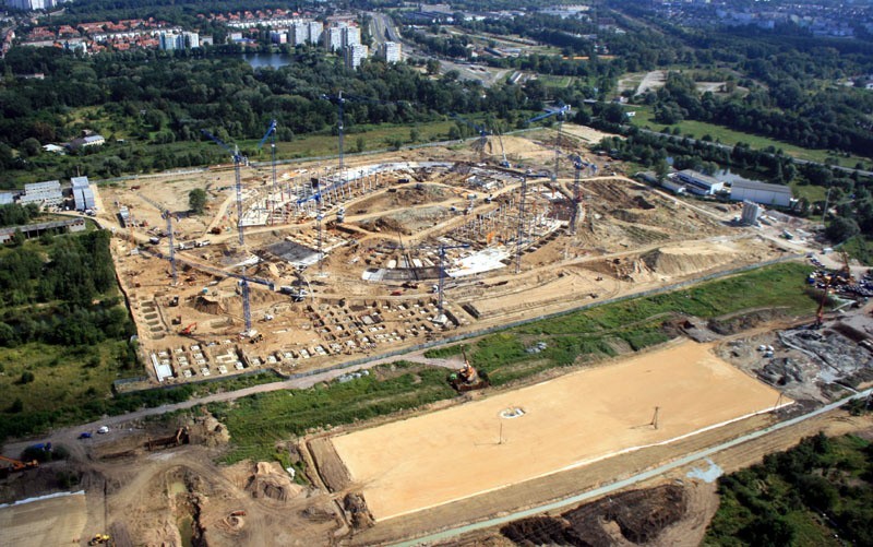 Budowa stadionu - 28 sierpnia 2009 r.