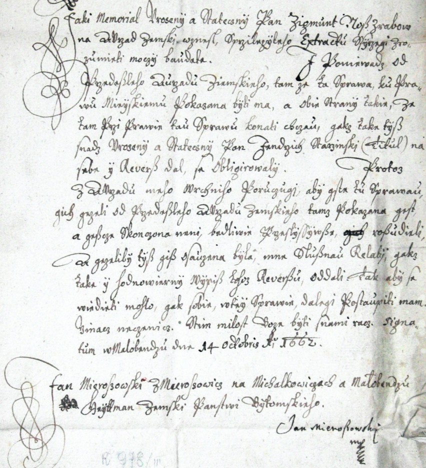 List Jana Mieroszewskiego z 1662 roku, polecający...