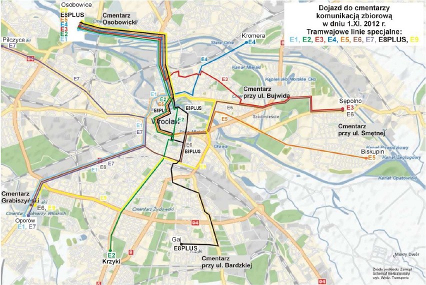 WSZYSTKICH ŚWIĘTYCH: Dojazd na cmentarze we Wrocławiu 1 listopada