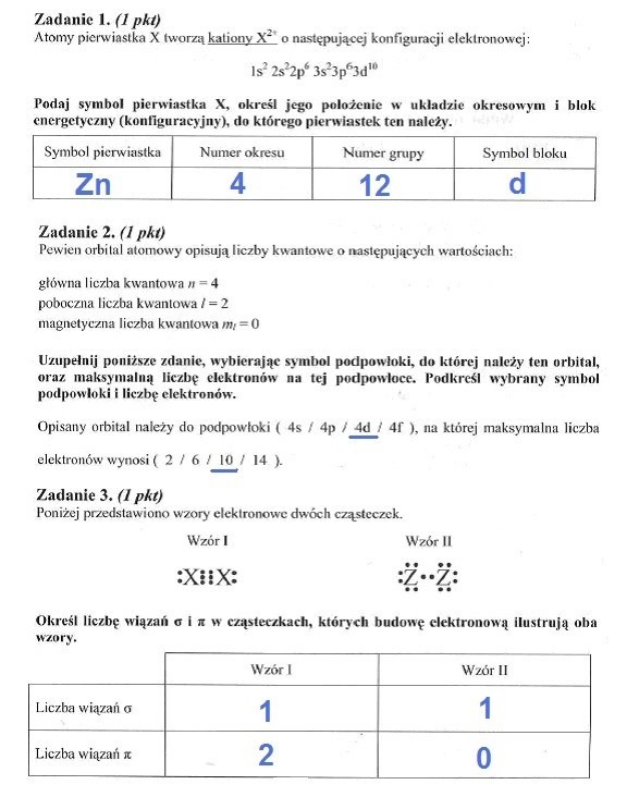 CHEMIA ROZSZERZONA ZADANIA 1 - 3