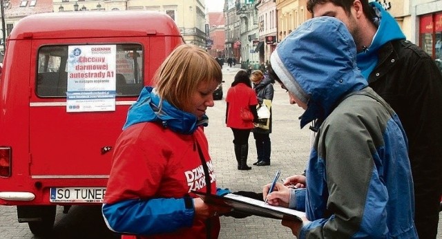 Akcja zbierania podpisów pod petycję do ministra Grabarczyka w sprawie bezpłatnej autostrady A1