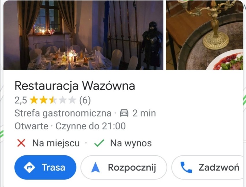 Miejsce 16. Restauracja Wazówna, PTTK 13, 87-400...