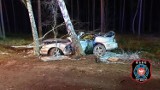 Tragiczny wypadek pod Bydgoszczą. Samochód uderzył w drzewo. Jedna osoba nie żyje [zdjęcia]