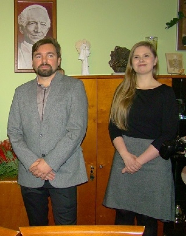 Burmistrz Wadowic Mateusz Klinowski ze swoją zastępczynią Ewą Całus
