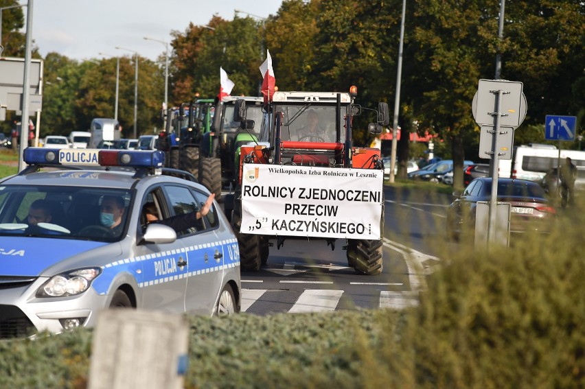 Rolnicze protesty w Lesznie i okolicach 7 października 2020