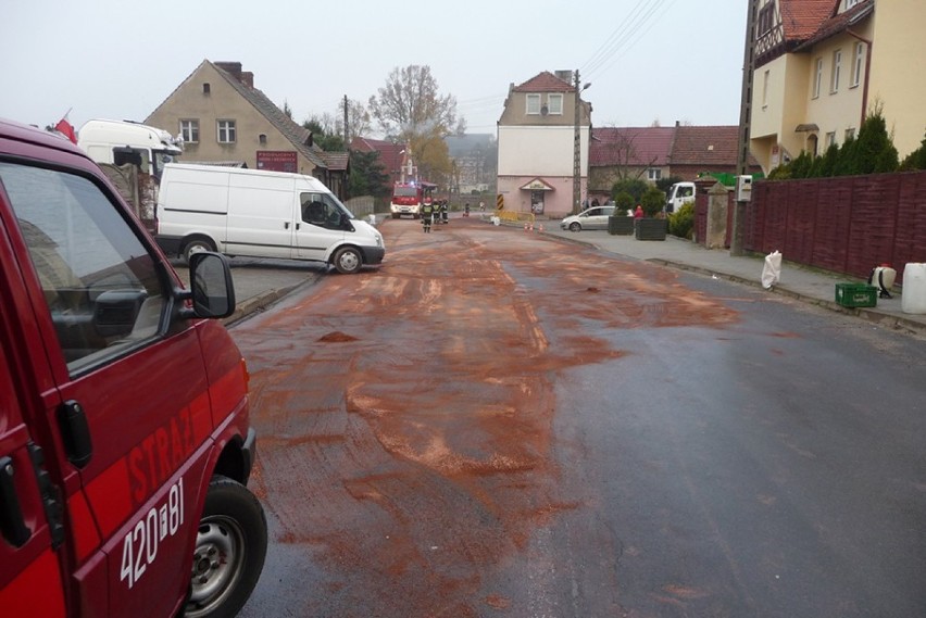 W Jordanowie ciężarówka wjechała w ogrodzenie