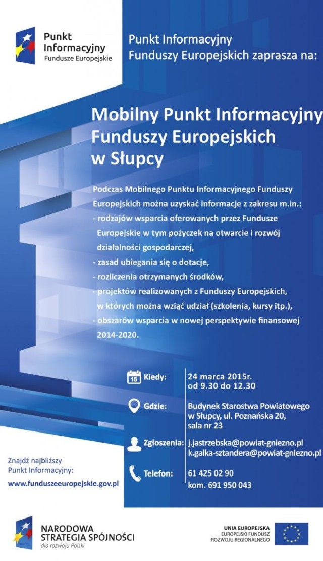 Mobilny Punkt Informacyjny Funduszy Europejskich w Słupcy