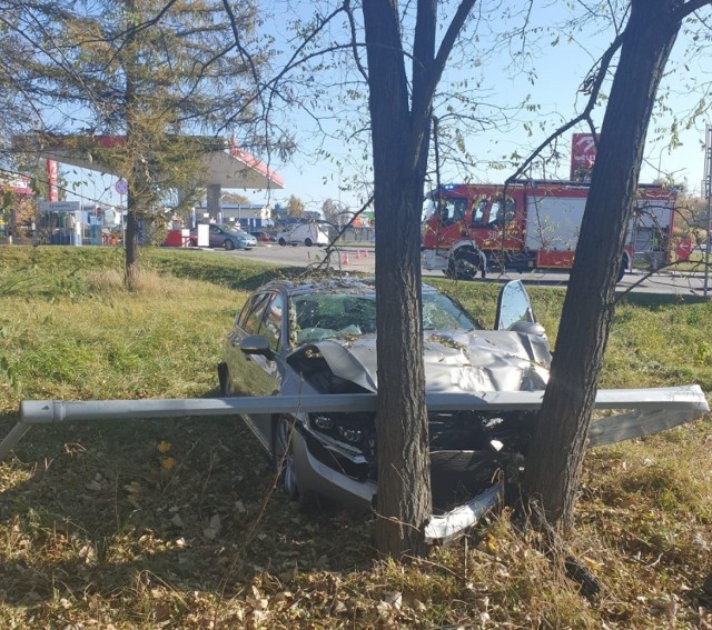 Wypadek przy stacji paliw na ulicy Olszewskiego w Oświęcimiu