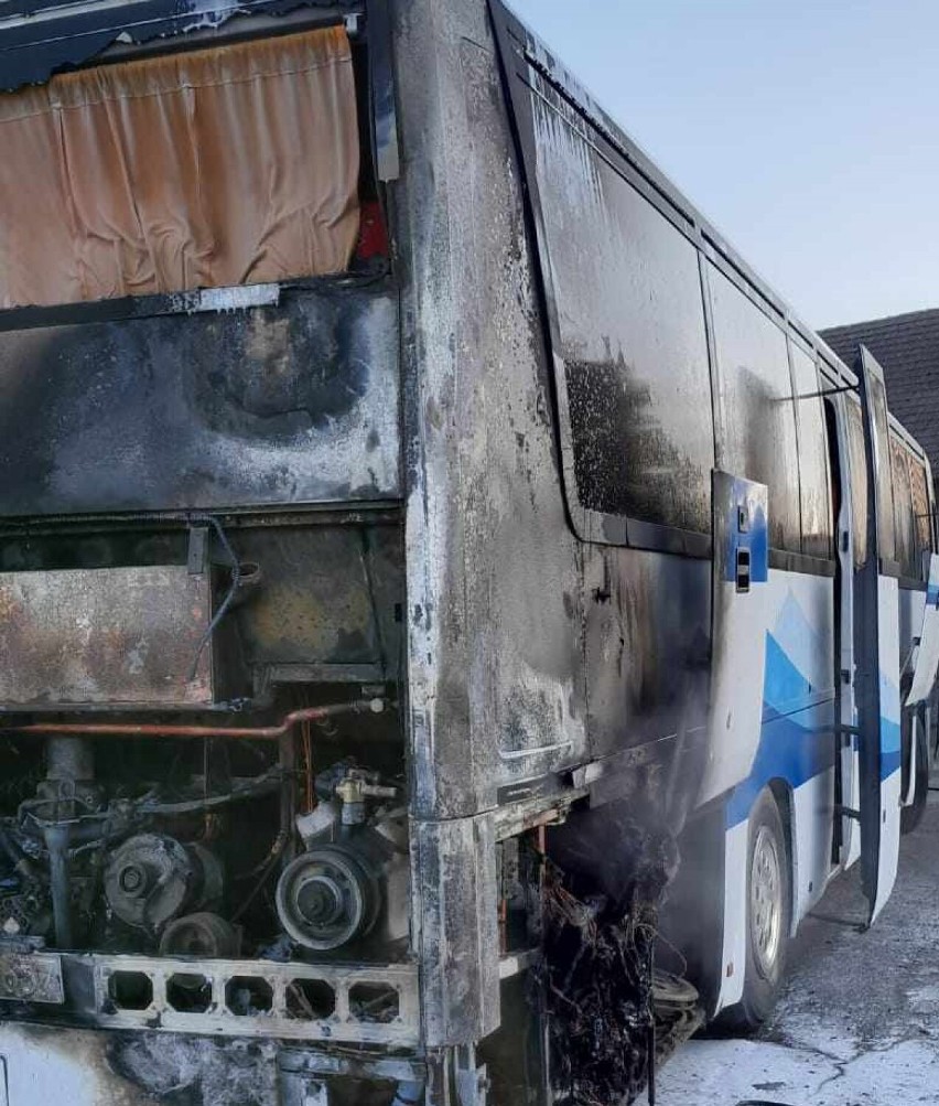 W Pękoszowie zapalił się autobus