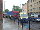 Tir potrącił pieszą na ul. 3 Maja w Wejherowie. Były utrudnienia w ruchu